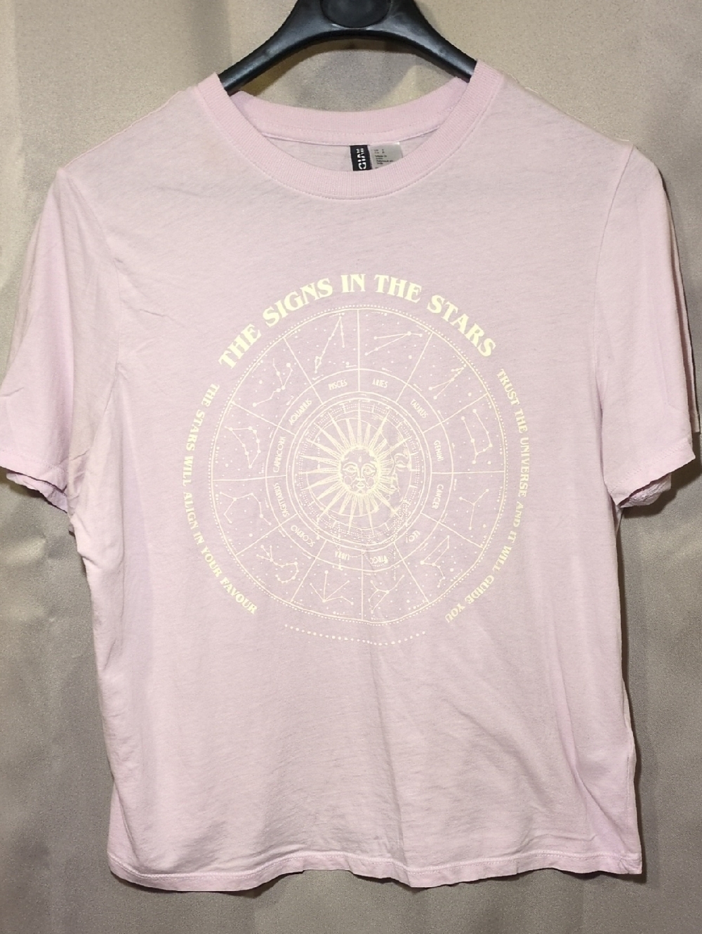 Divided Pale Pink Zodiac Graphic Tee